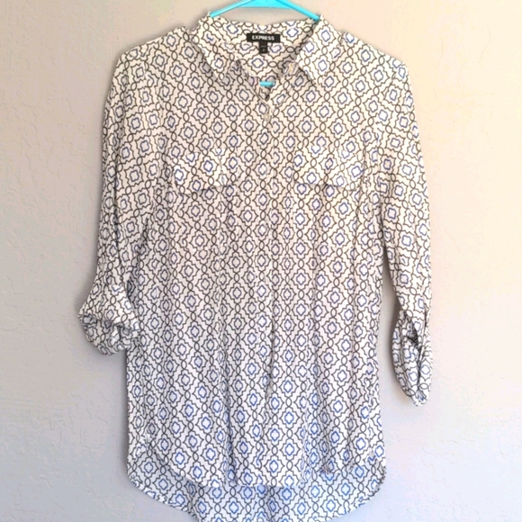 Express patterned button up